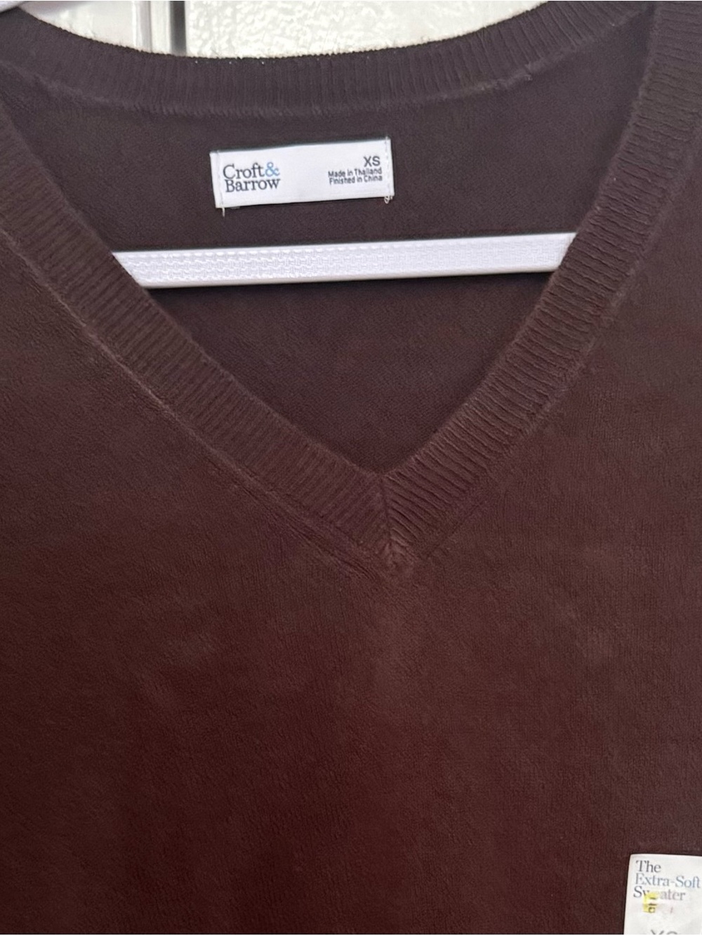 croft & barrow Deep Brown V-Neck Sweater - Picture 5 of 5